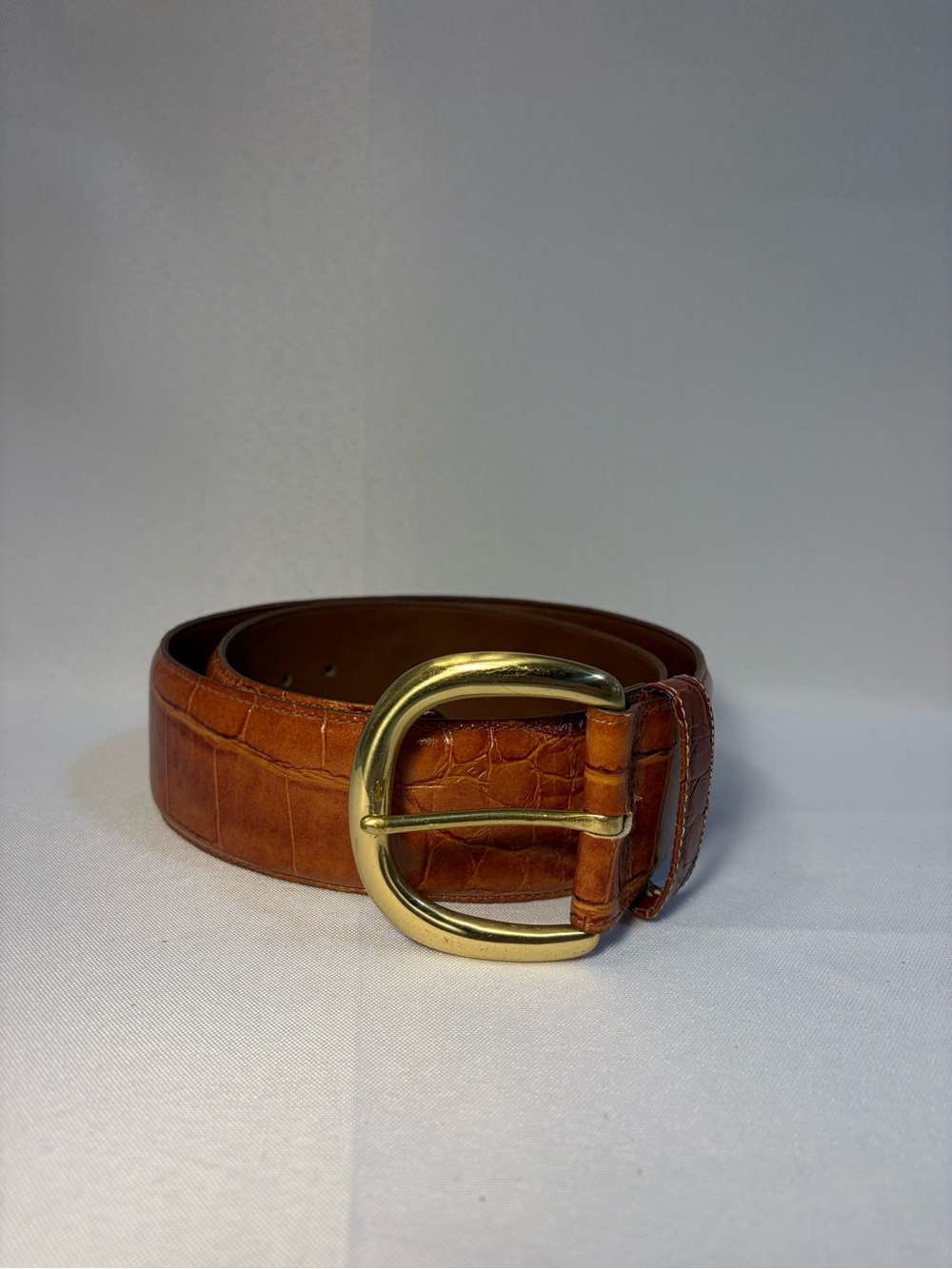 Eddie Bauer Imported Alligator Belt with Gold Buckle